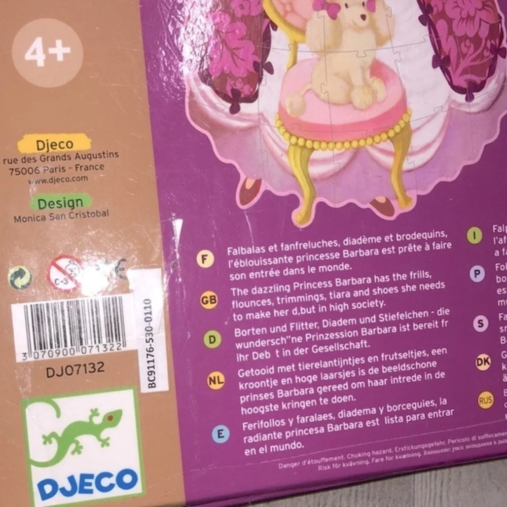 DJECO giant princess and puppy puzzle for girls